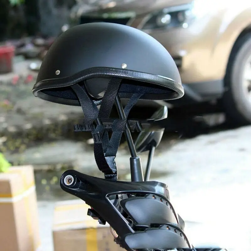Motorcycle Half Helmet Open Face DOT Approved Cruiser Chopper Skull Cap 