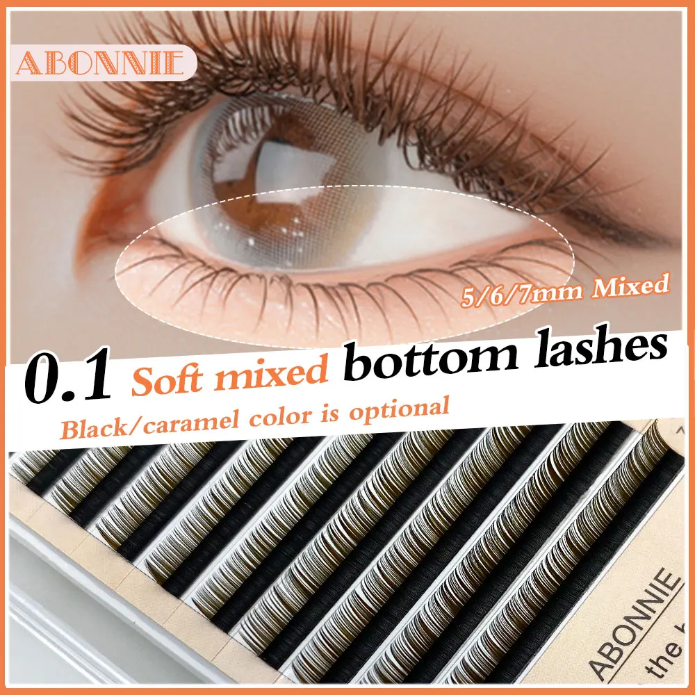 Abonnie Bodem Bruin Onderste Wimpers 5Mm 6Mm 7Mm Korte Synthetische Mink Individuele Wimper Extension Lagere Wenkbrauw Wimpers make-Up