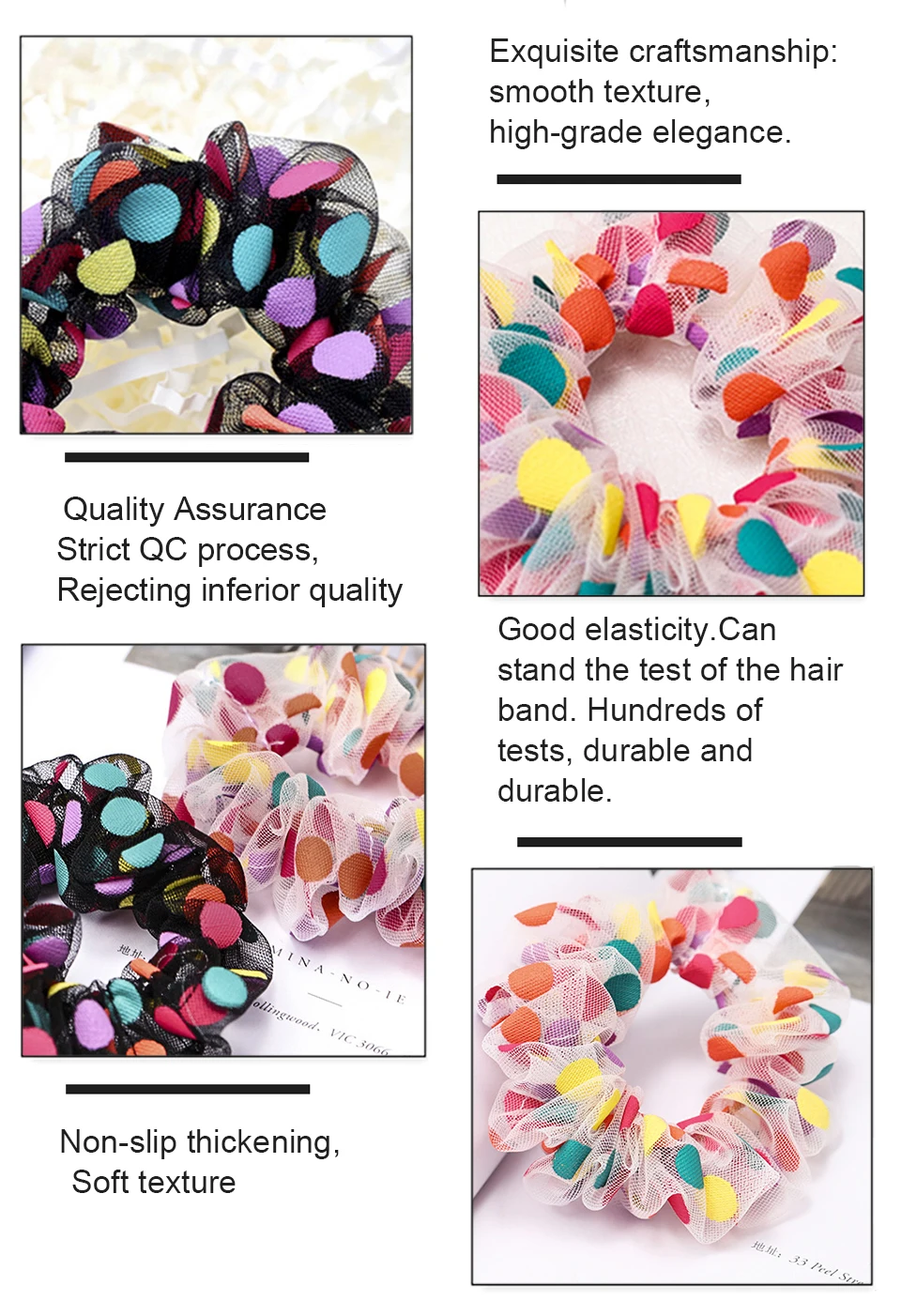 LEVAO, модные женские резинки для волос ярких цветов, эластичные повязки на голову в горошек, сетчатые повязки на голову для девочек, резинки для волос, аксессуары для волос