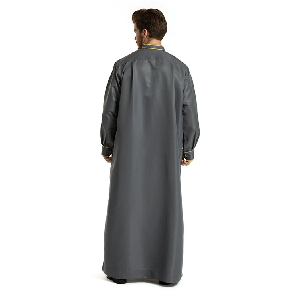 Кафтан мужские этнические халаты с длинным рукавом исламский мусульманский Ближний Восток Макси халат d90914