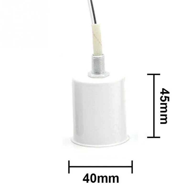 E27 Ceramic Screw Base Round LED Light Bulb Lamp Socket Holder Adapter metal Lamp Holder With Wire