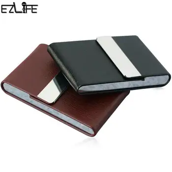 

1 Pc Hot Sale Cigar Cigarette Case Light Stainless Steel+PU Tobacco Card Storage Business Box Cigars Container Pocket Holde K9J0