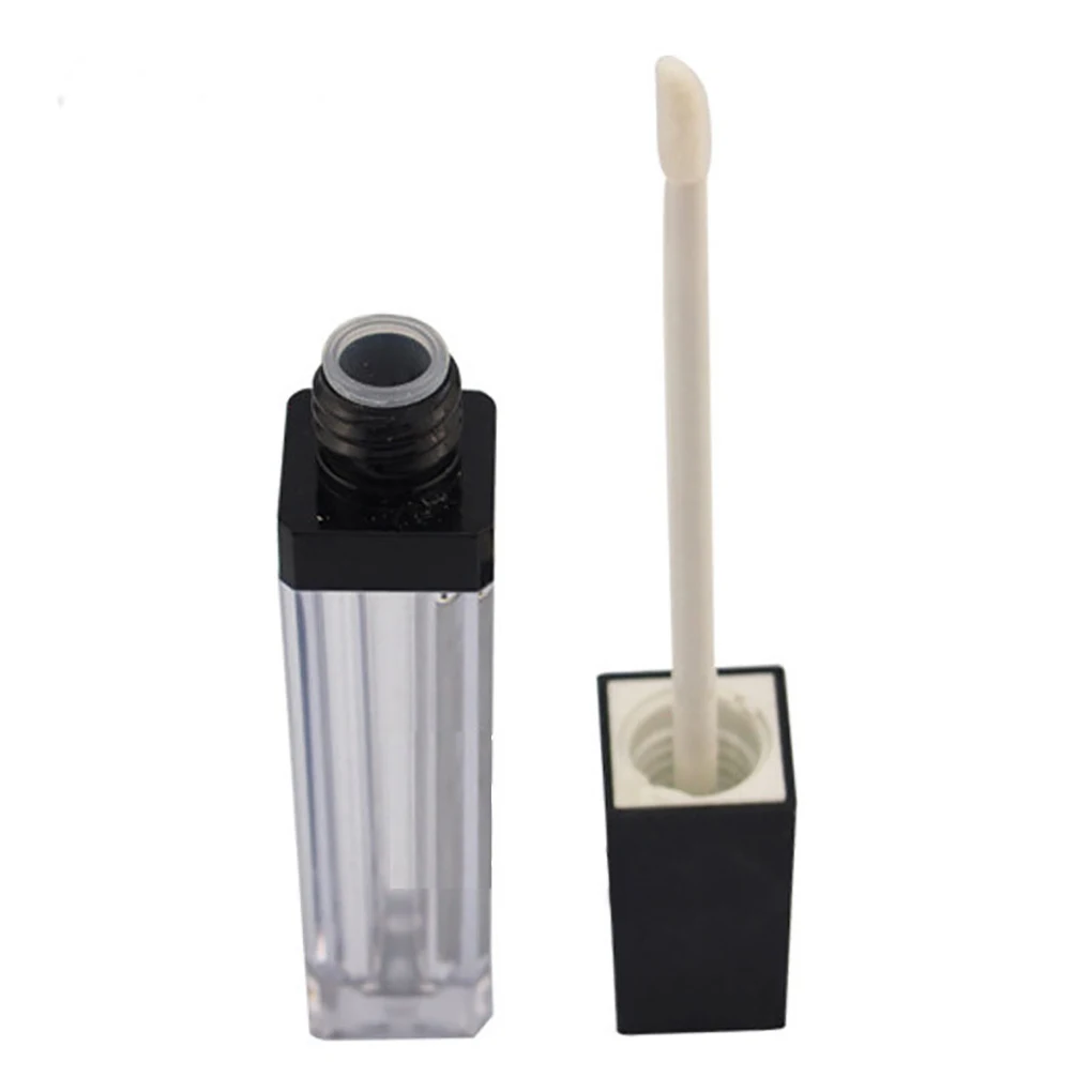 5pcs 5ml Empty Lip Gloss Tube Bottle Liquid Eyeliner Square Container Transparent Refillable Bottles