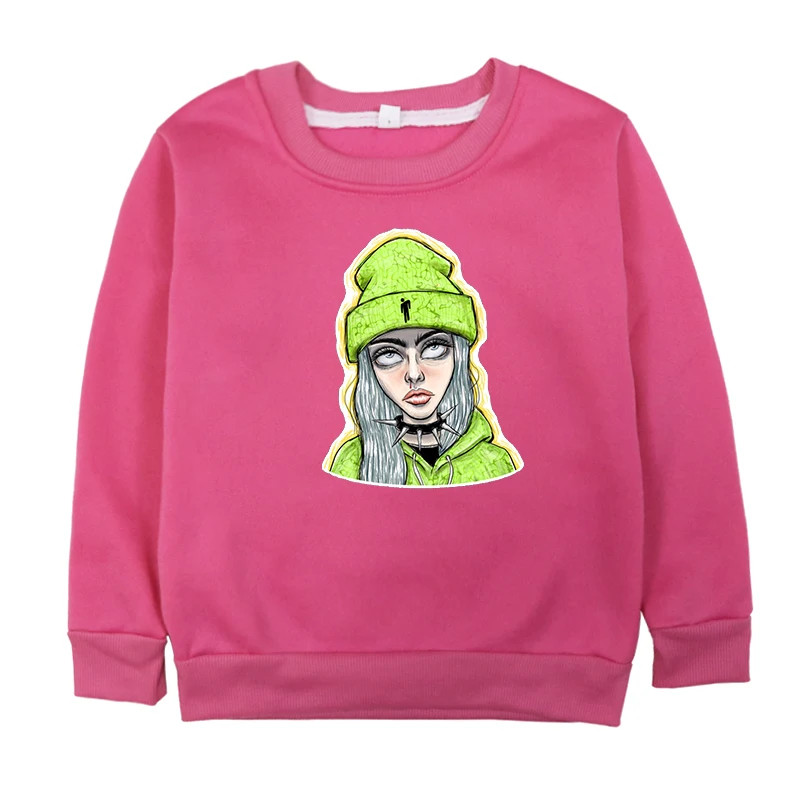 Hoodies 6 Свитшоты для маленьких девочек; детская осенне-зимняя теплая одежда для девочек; толстовка с капюшоном и длинными рукавами; костюм с принтом Billie Eilish для От 2 до 14 лет - Color: Hoodies 6