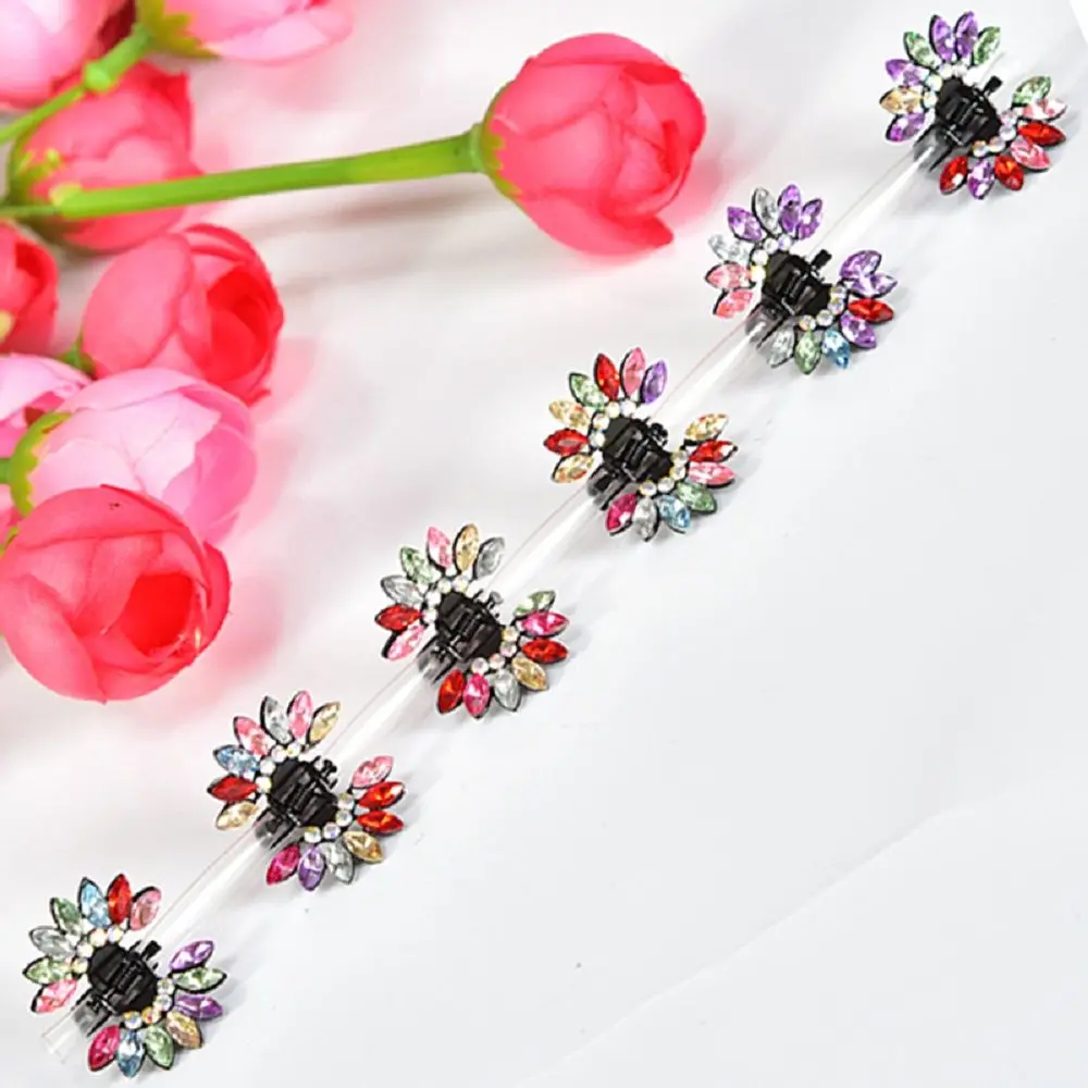 multicolor 6 шт./партия заколки для волос для женщин модные аксессуары для волос Детские хрустальные броши в виде бабочек Когти для волос милые маленькие когти для волос - Цвет: multicolor
