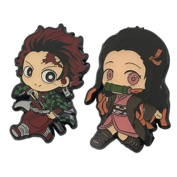 

Anime Demon Slayer: Kimetsu No Yaiba Kamado Tanjirou Pin Button Rubber Brooch Badge