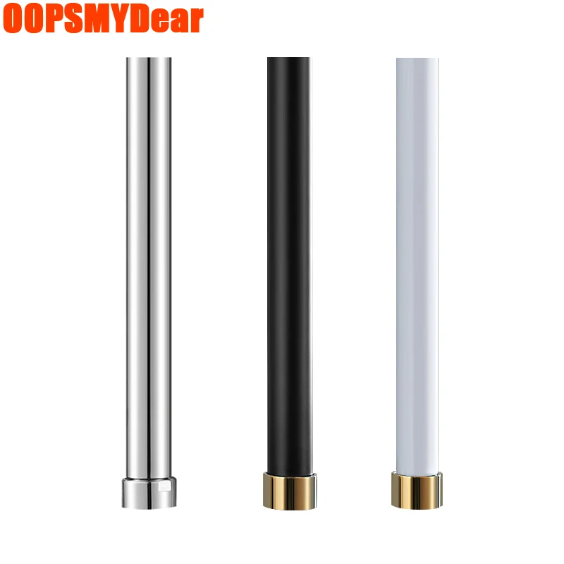 30CM Round Shower Rod Bathroom Extension Shower Faucet Pipe Wall Mount Bath System Tube Bar Heighten Extra Longer Black Rods