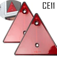 2x vermelho refletores traseiros triângulo reflexivo para postos de porta refletores de segurança parafuso apto para reboque motocicleta caravana caminhão barco