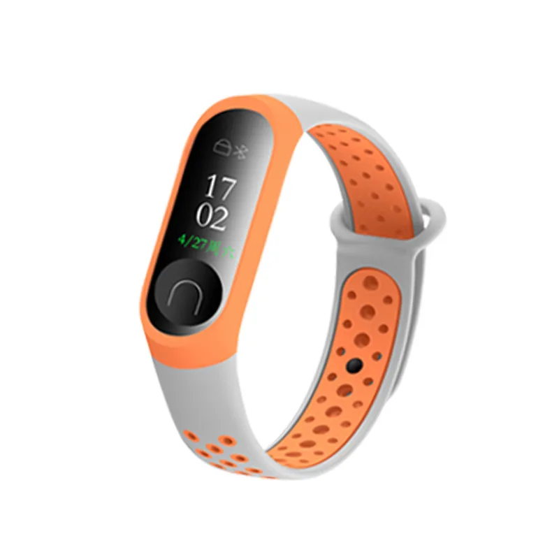 Сетка с двойным Цвет браслет для Xiaomi Mi Band 3 Smart Watch Sport Браслет fitbit заряд Браслет millet 3 Водонепроницаемый разноцветный ремешок для часов - Цвет: 05