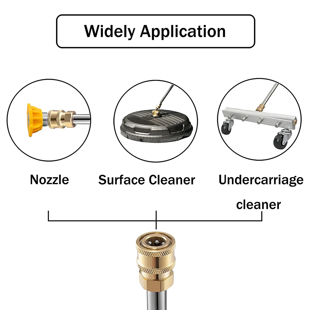 Pressure Washer Metal Wand Tips Water Spray Lance Spear Quick Jet Tips 1/4  Quick-Connect Electric Washer Nozzle Extension Rod 4