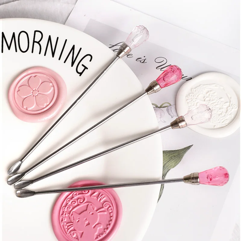 Seal Wax Stirring Spoon beads Melt Tool Crystal Head Metal Stick DIY Postcard Making | Дом и сад