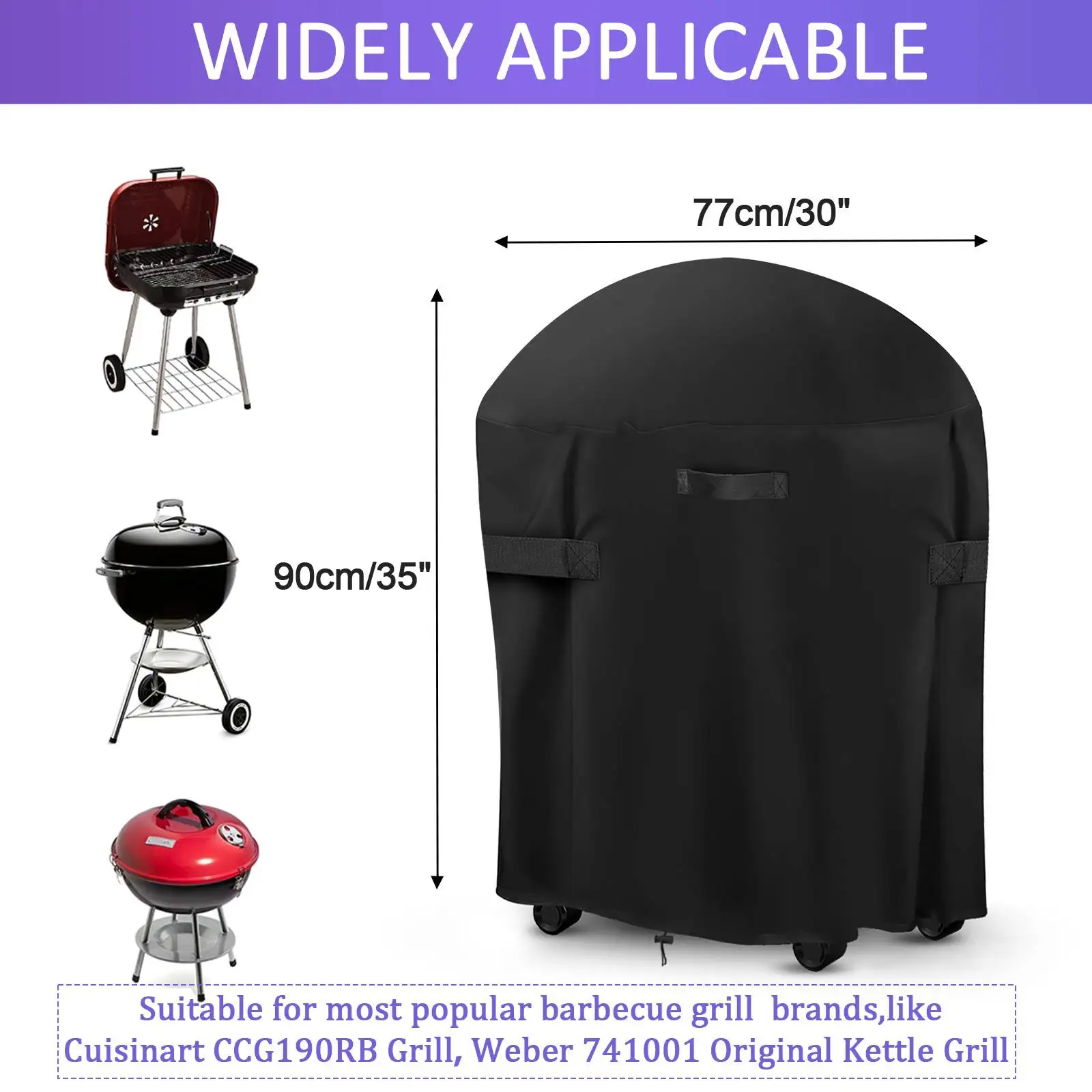 King Do Way Housse de protection étanche pour barbecue avec sac de rangement Noir 48,3 x 104,1 x 101,6 cm 