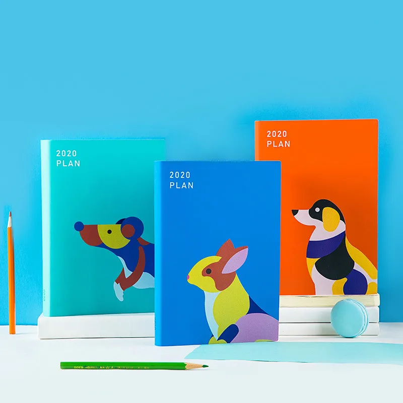 

A5 Cute Cartoon Animal Agenda Planner 2020 Schedule Notebook Kawaii Christmas Notebook Gift for Kids Diary Notebooks Journals