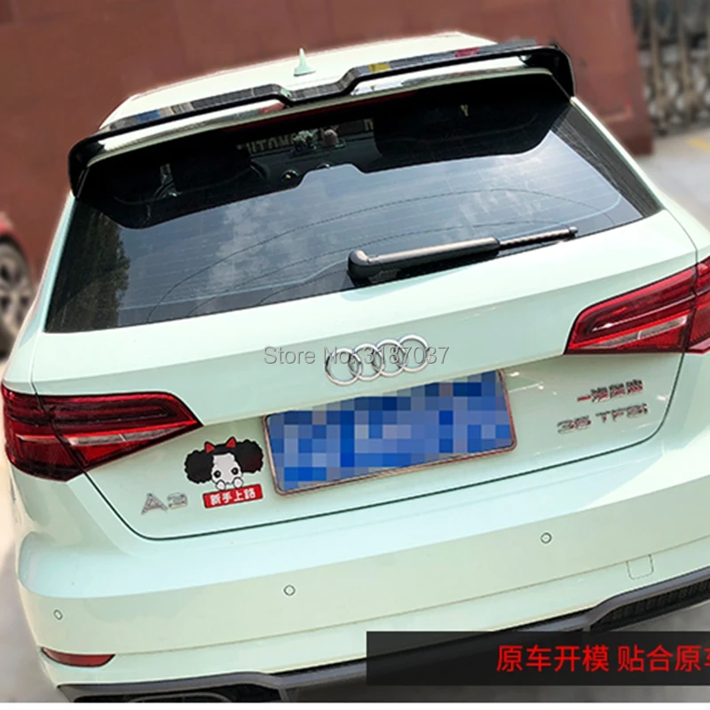 Для Audi A3 спойлер хэтчбек 2016-2019 высокий ABS пластиковый Неокрашенный цвет задний на