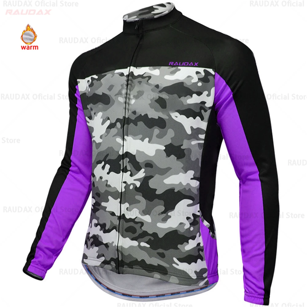 Зимний термальный флис Велоспорт Джерси наборы дышащий Ropa Ciclismo для женщин с длинным рукавом MTB велосипед одежда Спортивная футболка - Цвет: jersey only