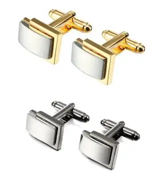

10pairs/lot Classic Men's Business Cuff Links Gold/Silver Double Color Plating Rectangle Cufflinks Men's Jewelry Gift Wholesale