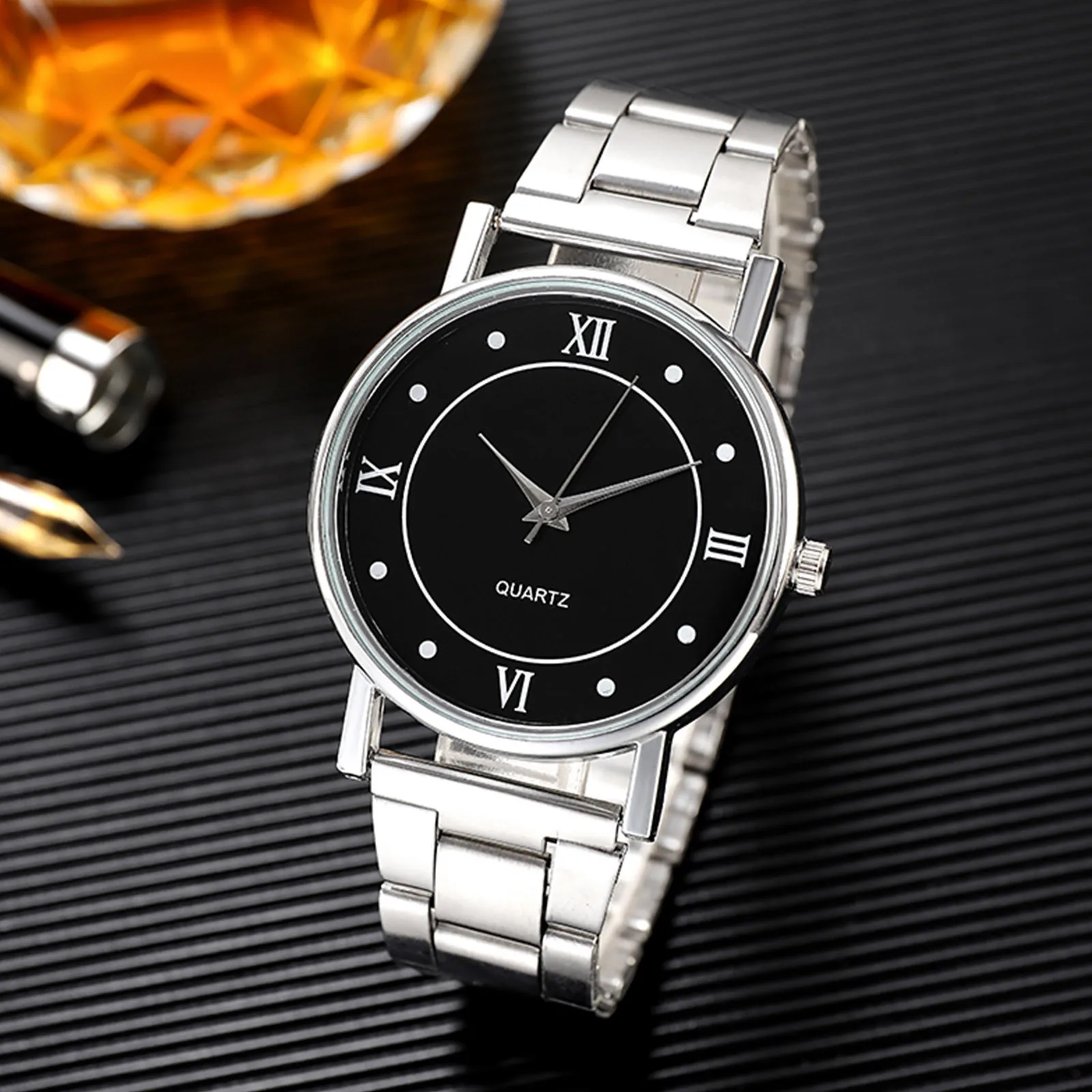 

Hot Fashion Stainless Steel Strap Quartz Watch For Men Ultra Thin Chronograph Wristwatch Male Casual Sports Relogio Masculino