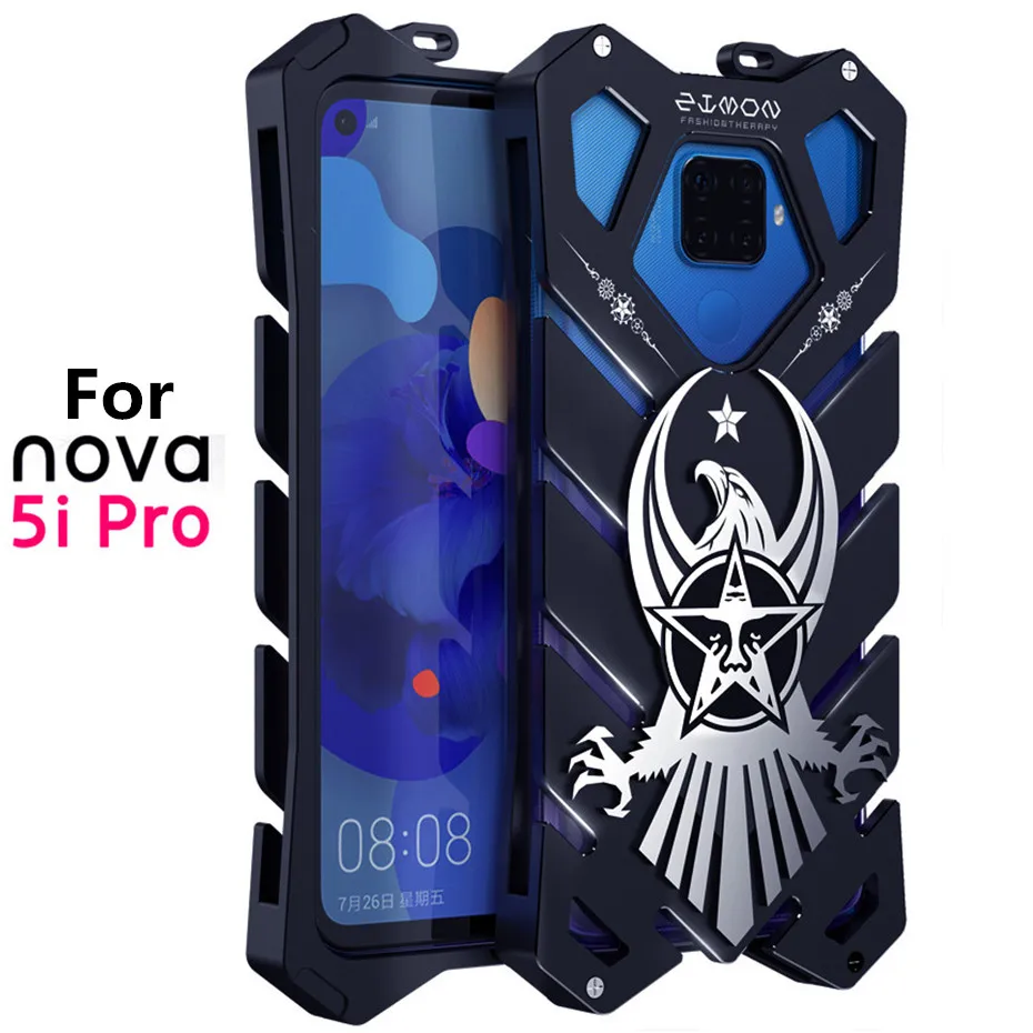 Zimon для huawei Nova 5i Pro Чехол 6,26 дюймов Роскошный ультра тонкий Auminum металлический армированный защитный чехол из сплава для Nova 5i Pro