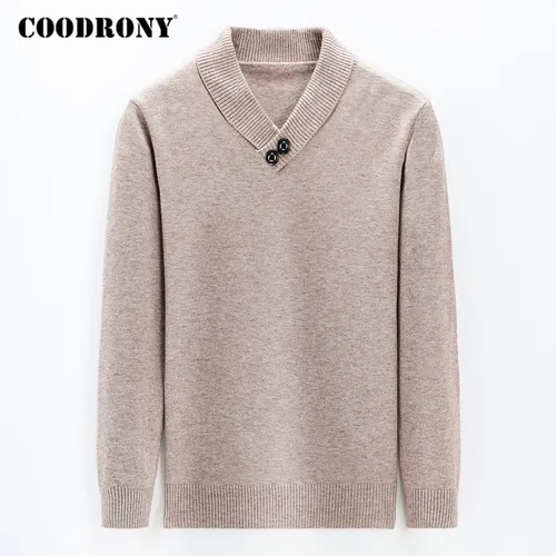 COODRONY-고품질 부드럽고 따뜻한 가을 겨울 터틀넥 스웨터, 남성 스트리트 웨어 패션 캐주얼 코튼 풀오버 점퍼 탑 C1228 3
