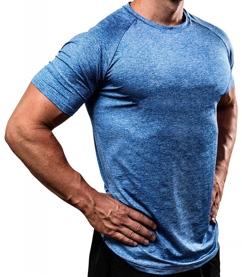 Muscle Brother, стиль, однотонный цвет, одежда для фитнеса, мужская, быстросохнущая, дышащая, для тренировок, ультра-тянущиеся колготки, короткий рукав, Spor
