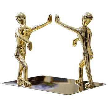 

Golden Boy Bookends Book Stand Holder Bookshelf Desktop Organizer Shelf Office Accessories Stationery