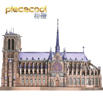 Piececool 3D Metal Puzzle NOTRE DAME CATHEDRAL PARIS building Model kits DIY Laser Cut Assemble Jigsaw Toy GIFT For Audit kids