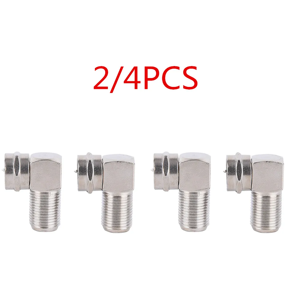 

2/4pcs F-Type Male to Female 90 Degree Right Angle TV Aerial Antenna Plug Connector Adapter Plug To Socket Coax Cable