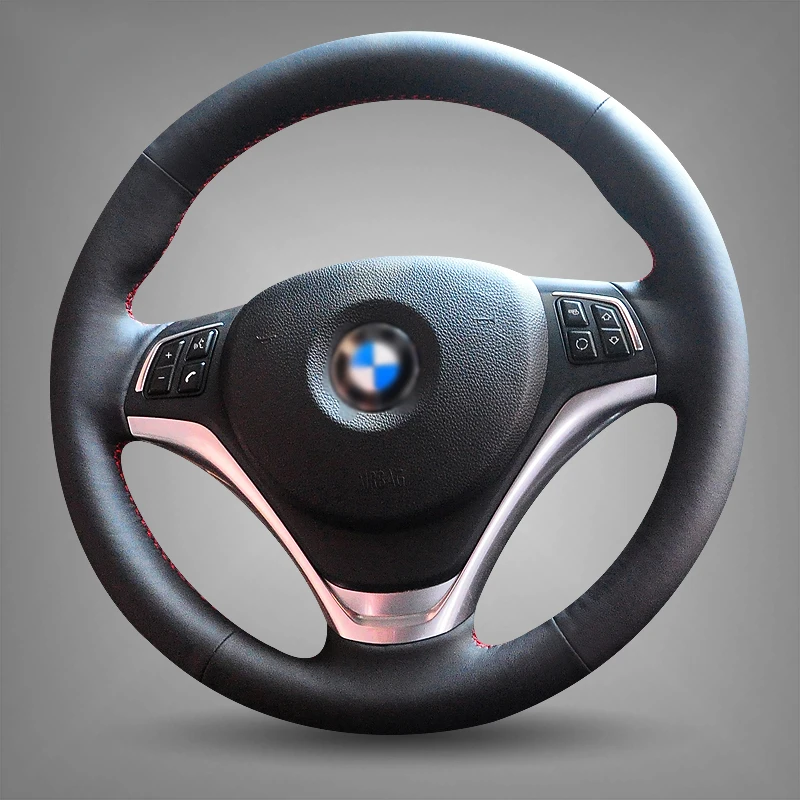 

For X1 2012-2015 DIY TOP PU Leather Steering Wheel Hand-stitch on Wrap Cover