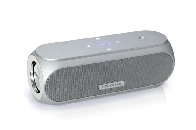 Silver HOPESTAR H19 NFC Сенсорная панель bluetooth динамик портативный открытый беспроводной мини стерео динамик шокирующий сабвуфер Колонка внешний аккумулятор - Цвет: Silver