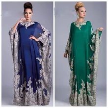 

New Vestidos De Noche Arabic Kaftan Long Chiffon Dubai Kaftan Long Sleeve Abaya In Dubai Moroccan Kaftan Mother of Bride Dresses
