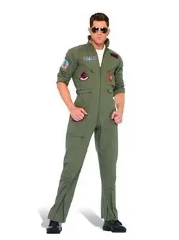 

Aviateur Aviator Top Gun Deluxe Fight Pilot Jumpsuit Costume Fancy Dress Outfit Halloween Carnival