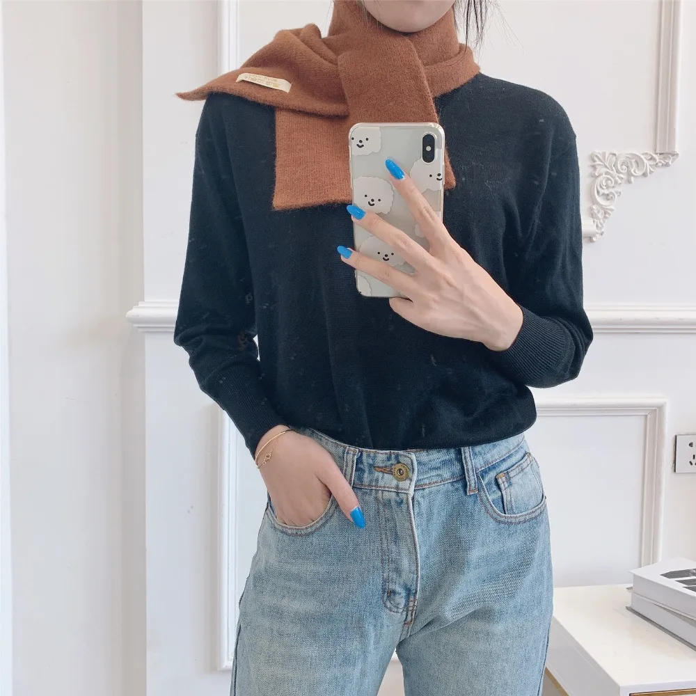 Solid Soft Women Scarf Cashmere-like Scarves Lady Shawls Wraps Winter Pashmina Femal Hijab Bandana Cachecol Foulard Poncho