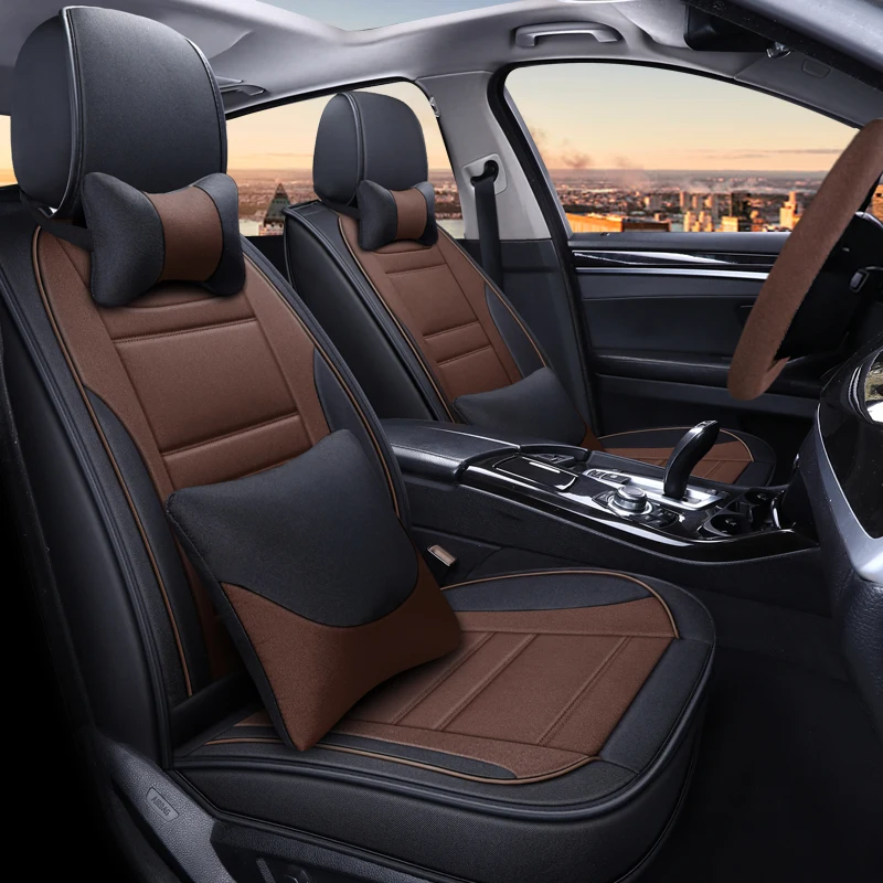 Full Coverage flax fiber car seat cover auto seats covers for ssangyongactyon korando kyron rexton