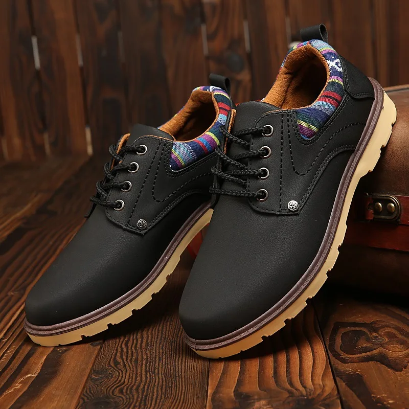 Aleafalling Men's Causal Shoes Breathable Soft Leather Massage Outdoor Sneakers Flat For Father's Gift |