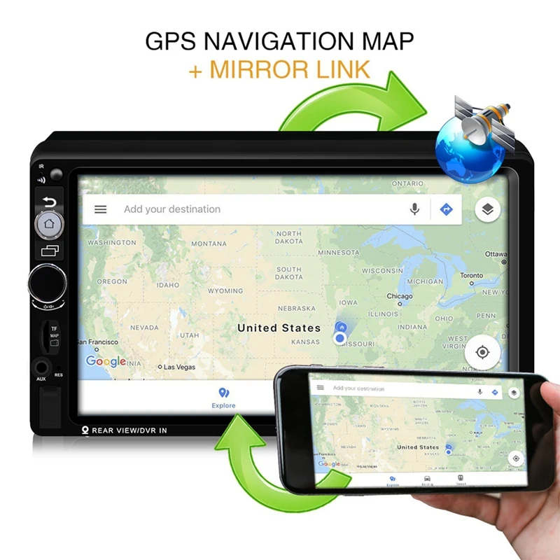 Android 7,1 7 дюймов Автомобильный MP5 плеер Радио Стерео gps навигатор WiFi Bluetooth USB мультимедиа плеер 7010 плюс
