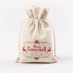 Рождественский подарок складной холст Drawstring игрушечная Конфета сумка Рождественские Декор поставки @ LS