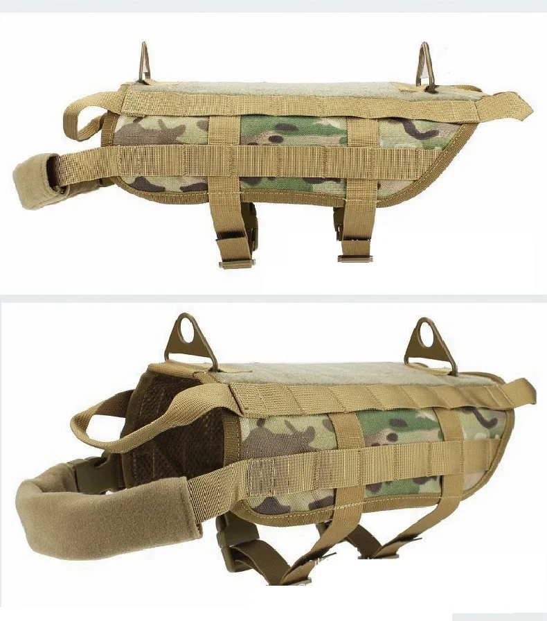 Vest Camouiflgue Для прогулок, походов, охоты, тактический военный жилет для домашних животных, нейлоновый жилет для собак, уличная Военная тренировочная одежда для домашних животных - Цвет: Vest Camouiflgue