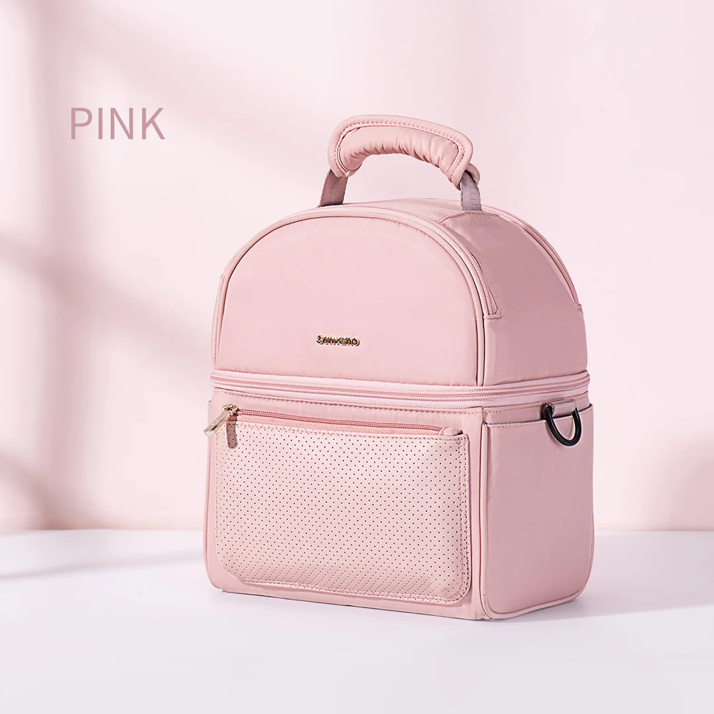 Pink Sunveno сумка-холодильник из оловянной фольги с EPP коробкой, сумка для сохранения грудного молока, водонепроницаемые сумки для обеда пикника, теплоизоляционная сумка - Цвет: Pink