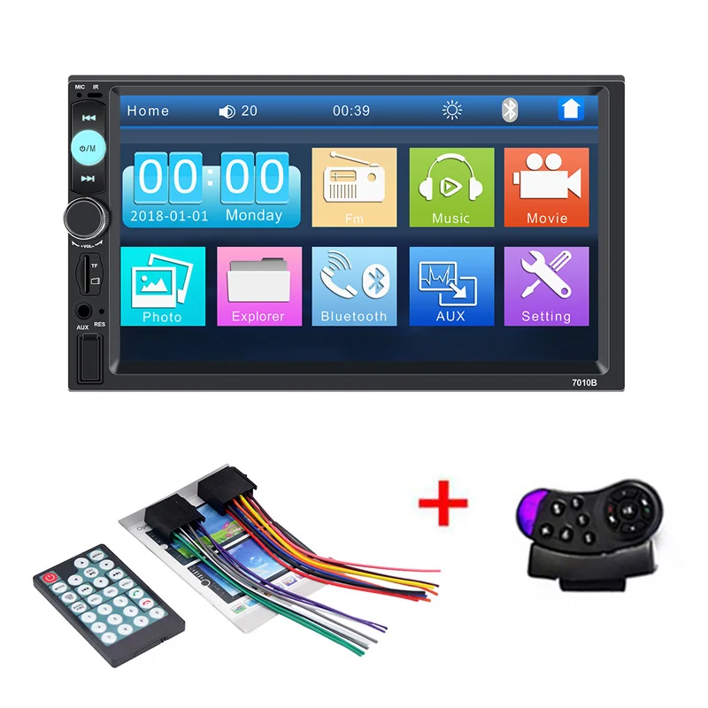 with control Авторадио 2 din общие модели автомобилей 7 ''сенсорный экран Bluetooth автомобильный Радио плеер аудио aux камера заднего вида Зеркало Ссылка 7010b - Цвет: with control