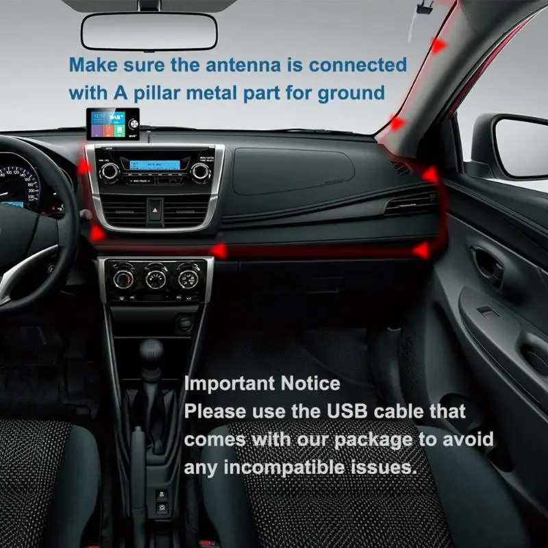 Автомобильный DAB+ радио приемник DAB тюнер fm-передатчик MP3-плеер USB зарядное устройство