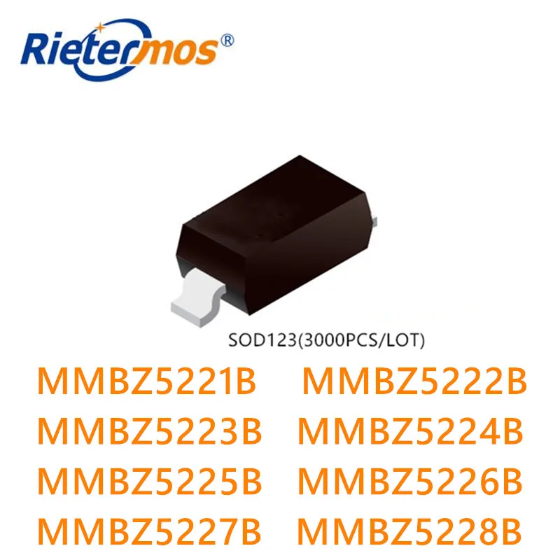 

3000 шт. MMBZ5221B MMBZ5222B MMBZ5223B MMBZ5224B MMBZ5225B MMBZ5226B MMBZ5227B MMBZ5228B SOD123 SOD-123 Сделано в Китае