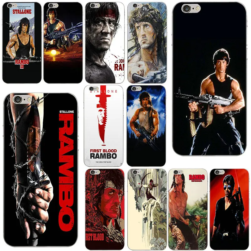 

Hot Rambo First Blood Soft TPU Silicone Transparent Moible Phone Cases Bags for iphone 7 6S 6 8 Plus 5 5S 5C SE X 4 4S Shell