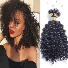 Kinky Curly Micro Loop Hair Natural Color 1#/2#/4# Malaysian Curly Micro Loop Ring Curly Human Hair 100 Strand For Black Women