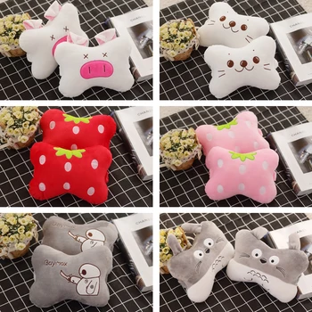 

candice guo cute plush toy cartoon pig sea lion strawberry Totoro Baymax soft car bone head pillow birthday Christmas gift 1pair