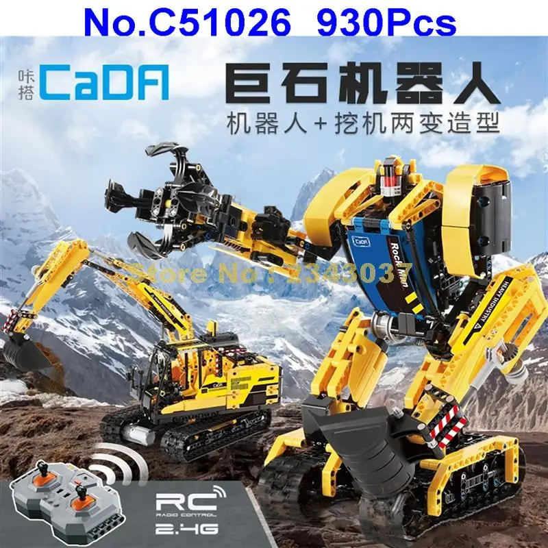C51026 930 шт. Интеллектуальный 2в1 робот дистанционного управления rc экскаватор рок Человек строительный блок игрушка