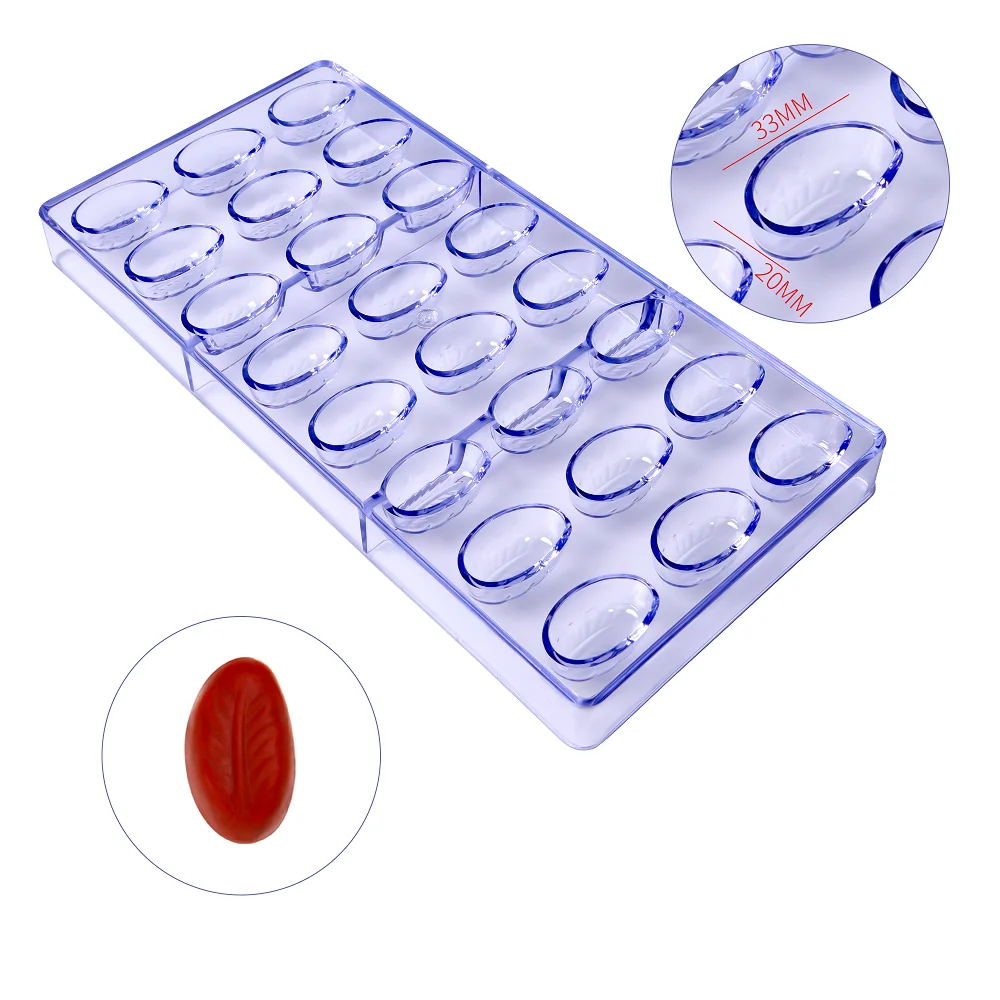 

Free Shipping Plastic 24 Cavities Leaves Shape DIY Baking Chocolate Mold CC0055