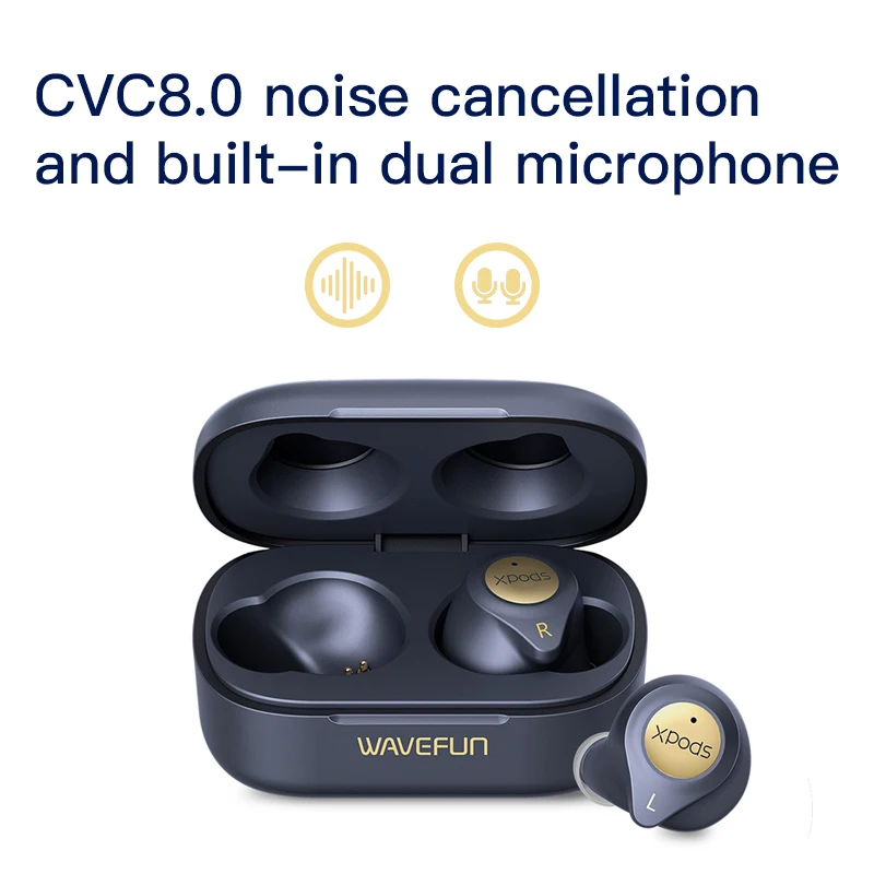Wavefun Bluetooth наушники HIFI aptX беспроводные для зарядки полностью 45 часов музыкального