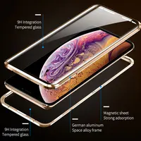 360 magnetische Adsorption Metall Fall Für iPhone XS Max X XR 12Mini 7 8 6s Plus SE 2020 13 12 11Pro Doppelseitige Glas Magnet Abdeckung