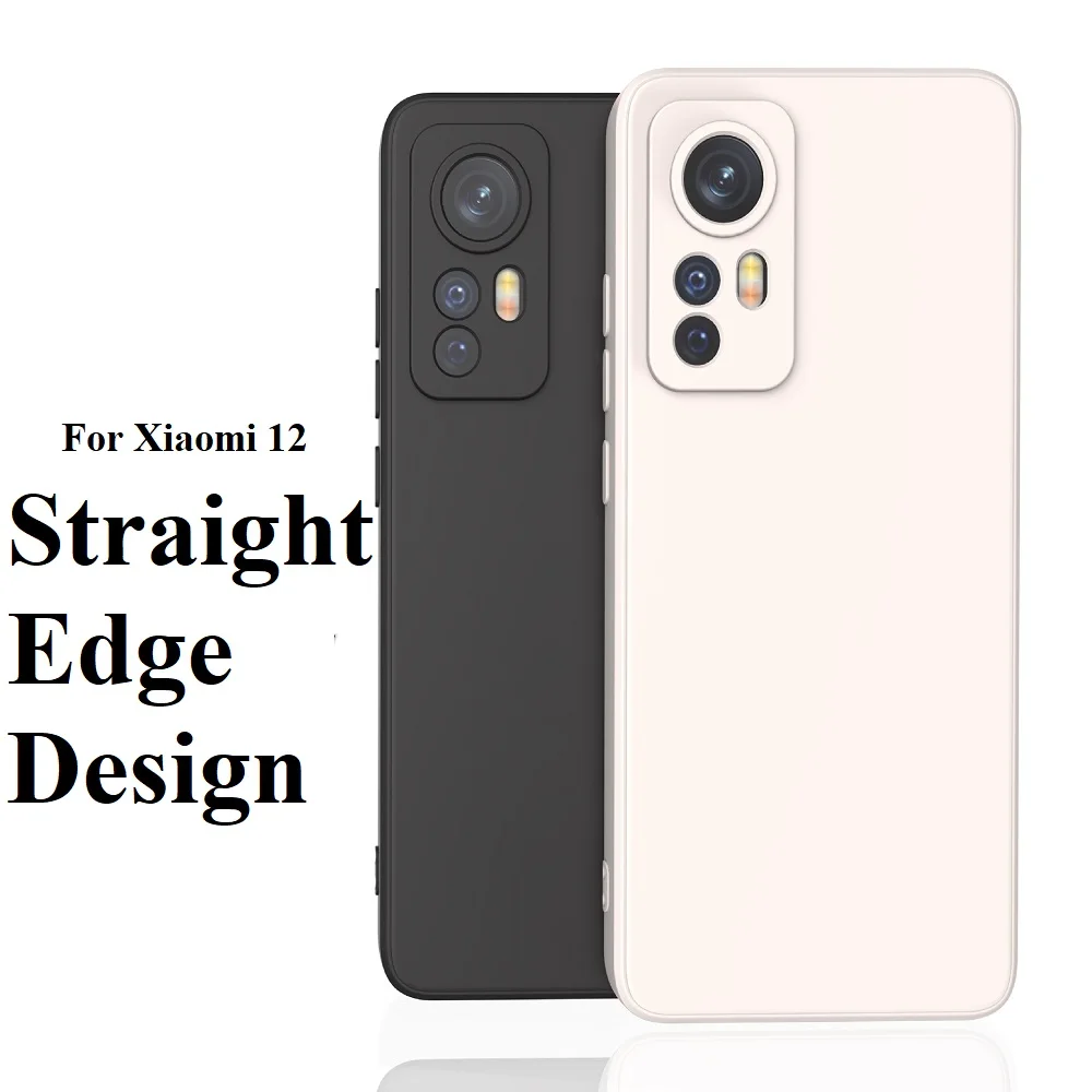 For Xiaomi 12 Pro Ultra Straight Edge All-inclusive Lens Mobile Phone Case Matte Soft TPU Cover Anti-scratch Protective _voghion.com