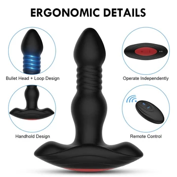 Anal Vibrator for Men Prostate Massager Wireless Remote Control Dildo Butt Plug Vibrator for Adult Masturbators Anal Sex Toys 4